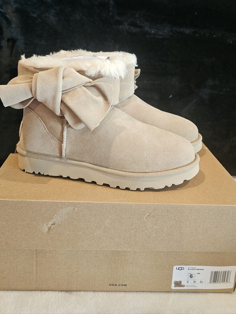 UGG Women's Sand Suede Bow Ankle Boots